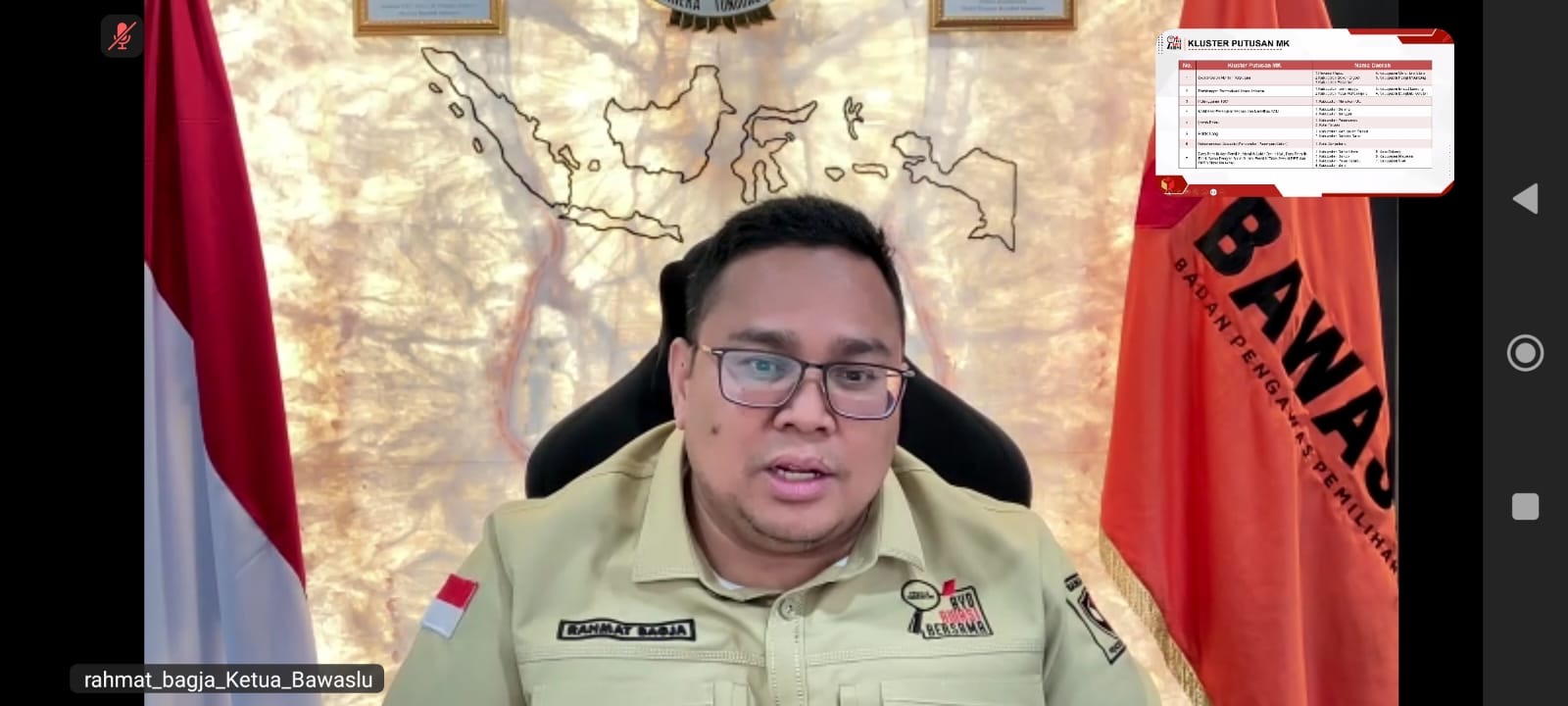 Ketua Bawaslu Rahmat Bagja dalam Diskusi Terbatas Meneropong Pemungutan Suara Ulang (PSU) Pilkada 2024 yang berintegritas via daring, Kamis, (22/5/2025).