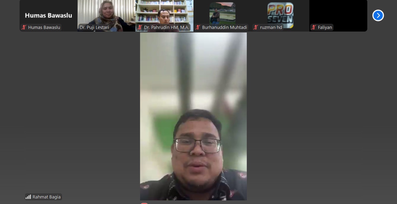 Tangkapan layar Ketua Bawaslu Rahmat Bagja dalam webinar yang diselenggarakan Asosiasi Program Studi Ilmu Politik Indonesia (Apsipol), Senin (11/8/2025)