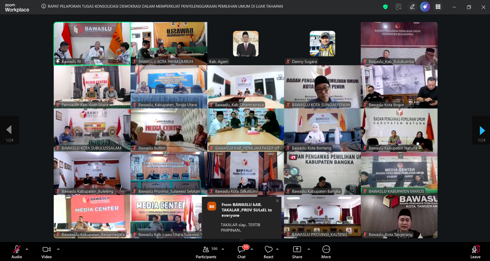 Bawaslu Kota Payakumbuh Ikuti Rapat Zoom Meeting berkaitan dengan 𝗣𝗲𝗹𝗮𝗽𝗼𝗿𝗮𝗻 𝗣𝗲𝗹𝗮𝗸𝘀𝗮𝗻𝗮𝗮𝗻 𝗧𝘂𝗴𝗮𝘀 𝗞𝗼𝗻𝘀𝗼𝗹𝗶𝗱𝗮𝘀𝗶 𝗗𝗲𝗺𝗼𝗸𝗿𝗮𝘀𝗶 𝗱𝗮𝗹𝗮𝗺 𝗠𝗲𝗺𝗽𝗲𝗿𝗸𝘂𝗮𝘁 𝗣𝗲𝗻𝘆𝗲𝗹𝗲𝗻𝗴𝗴𝗮𝗿𝗮𝗮𝗻 𝗣𝗲𝗺𝗶𝗹𝗶𝗵𝗮𝗻 𝗨𝗺𝘂𝗺 