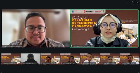 Ketua Bawaslu Rahmat Bagja saat membuka kegiatan Pelatihan Kepemimpinan Pengawas (PKP) Gelombang I Tahun 2026 secara daring, Senin (29/6/2026).