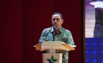 Anggota Bawaslu Puadi saat peluncuran Buku Dinamika Pengawasan Pemilu: Peran Bawaslu dan Interaksi Kepentingan di Perpustakaan Nasional, Sabtu (30/8/2025).