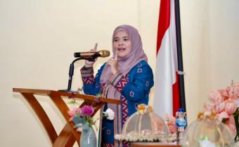 Anggota Bawaslu Lolly Suhenty dalam Penguatan Kelembagaan Pengawas Pemilu Bawaslu di Kabupaten Wakatobi, Selasa (23/9/2025).