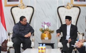 Ketua Bawaslu Rahmat Bagja dan Menteri Agama Nasaruddin Umar saat beraudiensi di Kantor Kementerian Agama RI, Jakarta pada Selasa (12/8/2025)/Foto: Publikasi dan Pemberitaan Bawaslu