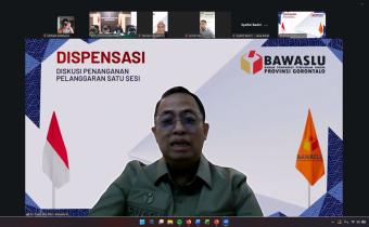 Anggota Bawaslu Puadi saat membuka sekaligus memberikan materi dalam kegiatan Diskusi Penanganan Pelanggaran Satu Sesi (Dispensasi) yang digelar oleh Bawaslu Provinsi Gorontalo secara daring, di Jakarta Rabu (12/2/2026).