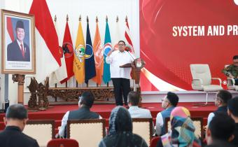 Ketua Bawaslu Rahmat Bagja dalam Diskusi tentang Sistem dan Proses Penyelenggaraan Pemilu di Indonesia, di Jakarta, Rabu (3/6/2026).