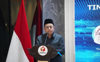 Anggota Bawaslu Puadi Puadi saat menyampaikan materi dalam Rapat Harmonisasi Penanganan Tindak Pidana Pemilu pada Undang-Undang Pemilu, KUHP, dan KUHAP di Kantor Bawaslu, Jakarta, Senin (29/6/2026).